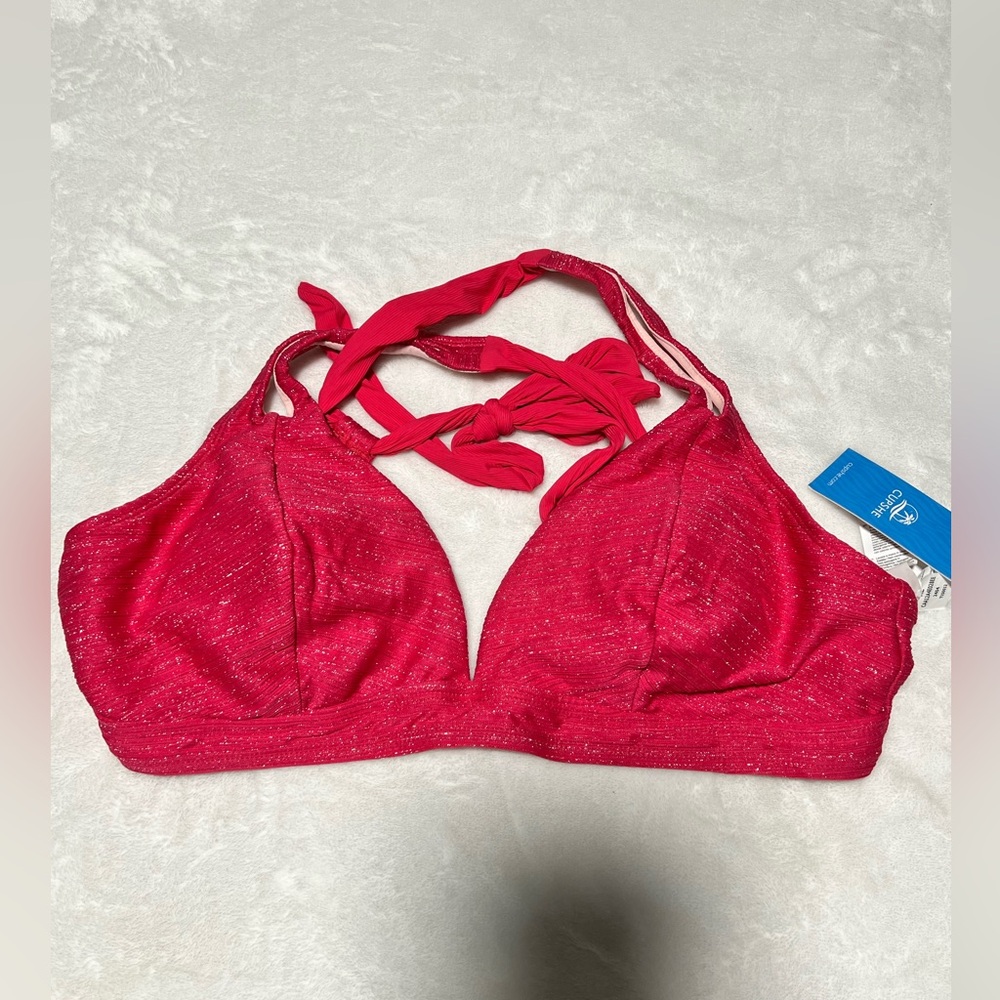 Cupshe Shimmering Red Halter Bra